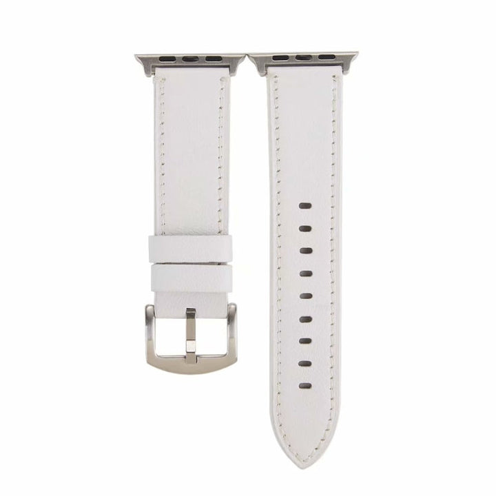 Skanto | Kalveskinn Ekte Skinn Klokkerem For Apple Watch Serie 7 45mm / 6 & SE & 5 & 4 44mm / 3 & 2 & 1 42mm (Hvit)