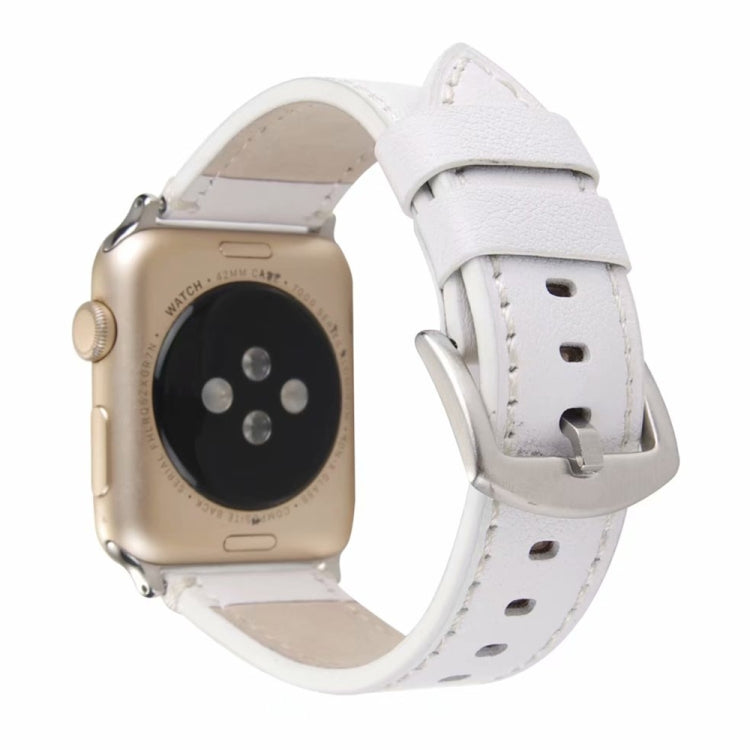 Skanto | Kalveskinn Ekte Skinn Klokkerem For Apple Watch Serie 7 45mm / 6 & SE & 5 & 4 44mm / 3 & 2 & 1 42mm (Hvit)