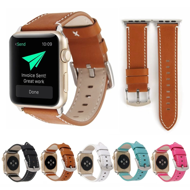 Skanto | Kalveskinn Ekte Skinn Klokkerem For Apple Watch Serie 7 45mm / 6 & SE & 5 & 4 44mm / 3 & 2 & 1 42mm (Hvit)