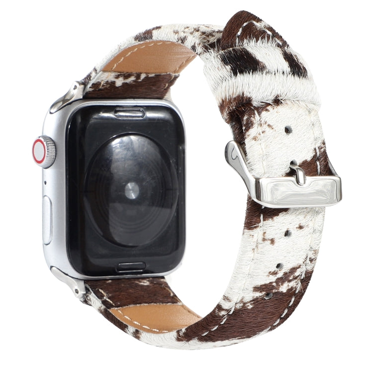 Skanto | Frerndorf | Hestehår Fluffy Leopardmønster Lærreim for Apple Watch Series 9&8&7 41mm / SE 3&SE 2&6&SE&5&4 40mm / 3&2&1 38mm(1)