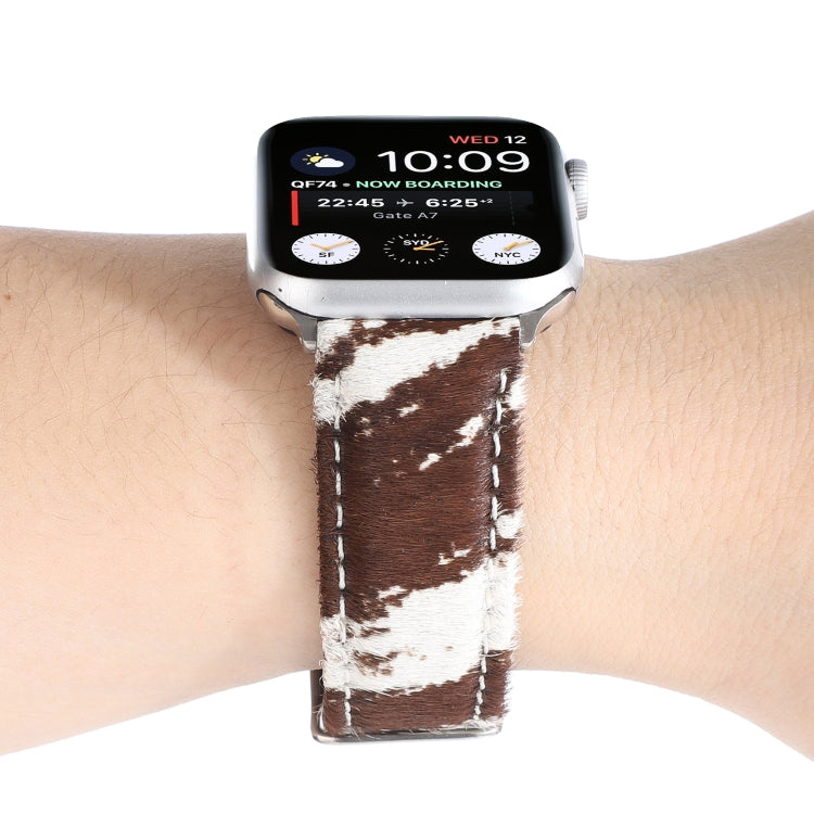 Skanto | Frerndorf | Hestehår Fluffy Leopardmønster Lærreim for Apple Watch Series 9&8&7 41mm / SE 3&SE 2&6&SE&5&4 40mm / 3&2&1 38mm(1)