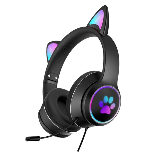 Gaming Headset Katt Øre LED Belysning USB 3.5mm | Skanto