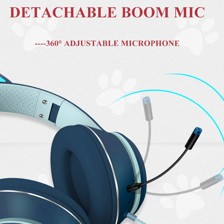 Gaming Headset Katt Øre LED Belysning USB 3.5mm | Skanto