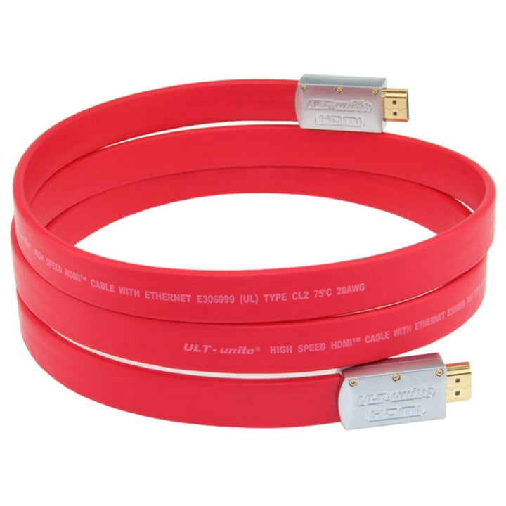 Skanto | ULT-unite 4K Ultra HD forgyllet HDMI til HDMI flat kabel, kabel lengde: 8m (Rød)