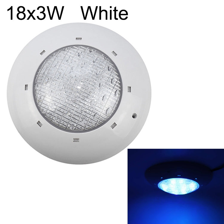 Skanto | 18x3W ABS plastbassengvegglampe undervannsbelysning (Hvit)