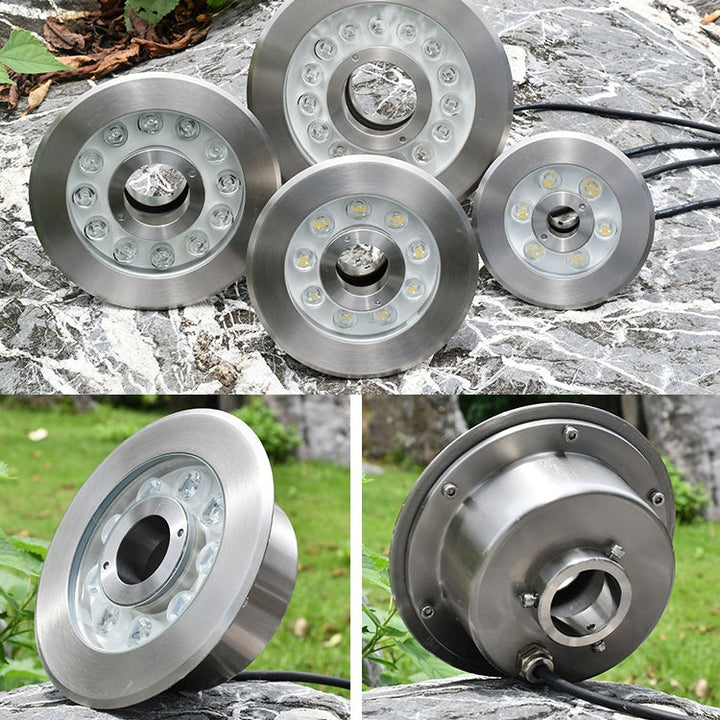 Skanto | 12W Landskap Fargeforandrende Ring LED Rustfritt Stål Undervann Spotlight (Fargerik)
