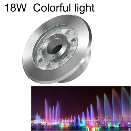 18W Landskap Fargeforandringsring LED Rustfritt Stål Undervannsfontenelys (Fargerik)