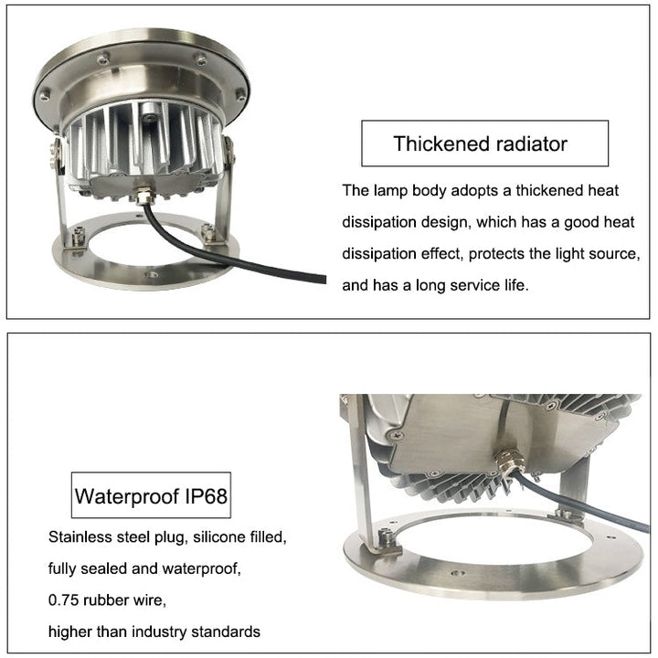 Skanto | 9W Quadrat Park Landskaps LED Underwater Light Pool Light (Varm Hvit Lys)