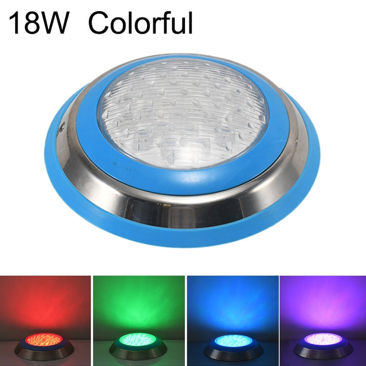 Skanto | 18W LED Rustfritt Stål Veggmontert Svømmebelysning Landskaps Underwater Light (Fargerik Lys)