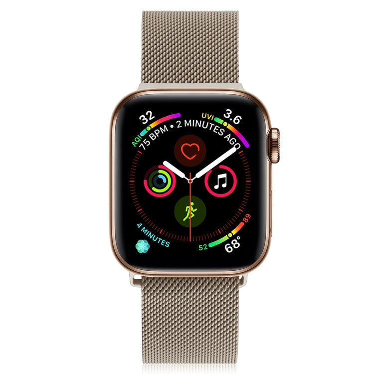 Skanto | Frerndorf | Milanese rustfritt stål klokkerem for Apple Watch Series 9&8&7 41 mm / SE 3&SE 2&6&SE&5&4 40 mm / 3&2&1 38 mm (Vintage Gold)