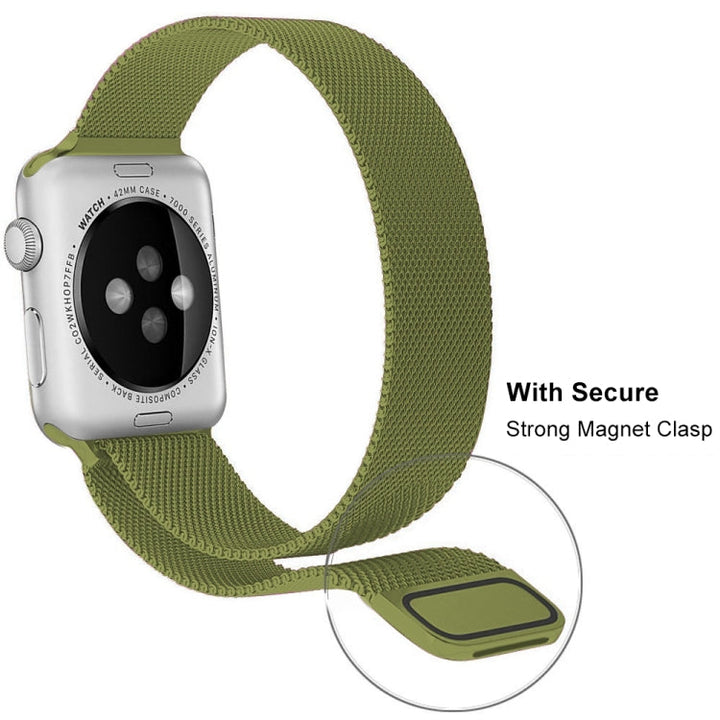Skanto | Frerndorf | Milanese rustfritt stål klokkerem for Apple Watch Series 9&8&7 41 mm / SE 3&SE 2&6&SE&5&4 40 mm / 3&2&1 38 mm (Vintage Gold)
