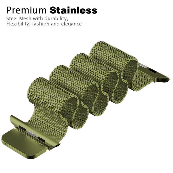 Skanto | Frerndorf | Milanese rustfritt stål klokkerem for Apple Watch Series 9&8&7 41 mm / SE 3&SE 2&6&SE&5&4 40 mm / 3&2&1 38 mm (Vintage Gold)