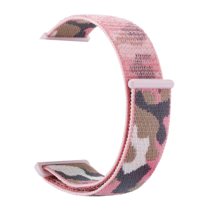Skanto | Frerndorf | Nylon Loop Klokkerem for Apple Watch Ultra 49mm & Watch Ultra 2 49mm / Series 9 & 8 & 7 45mm / SE 3 & SE 2 & 6 & SE & 5 & 4 44mm / 3 & 2 & 1 42mm (Rosa Kamuflasje)