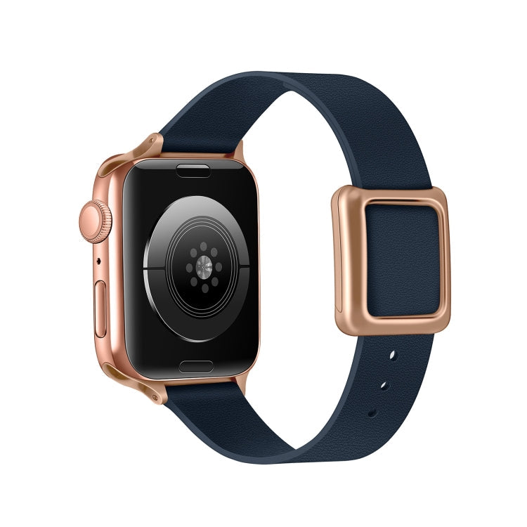 Skanto | Frerndorf | Magnetisk Roségull Firkantet Spenne Klokke Rem for Apple Watch Series 9&8&7 41mm / SE 3&SE 2&6&SE&5&4 40mm / 3&2&1 38mm (Midnatt Blå)