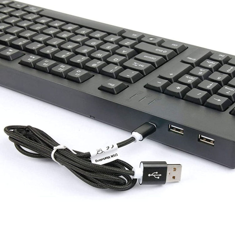 Skanto | Kablet USB Venstrehendt Tastatur med Dual HUB Funksjon (Svart)