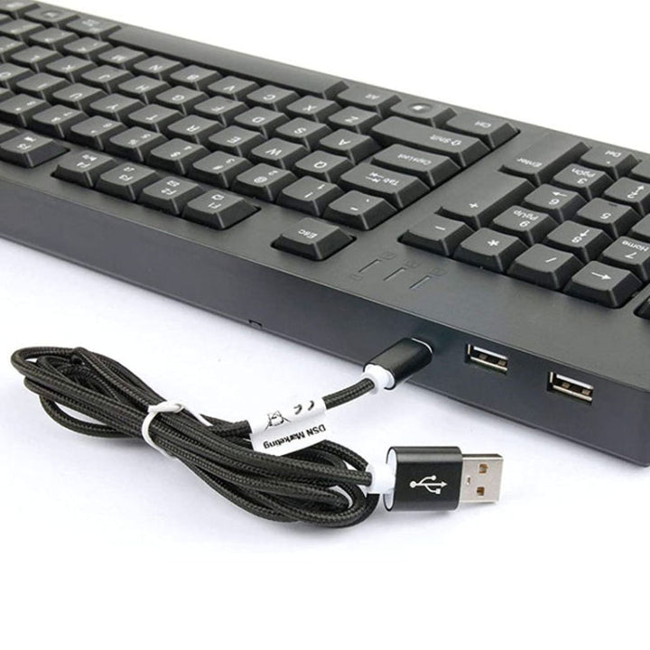 Skanto | Kablet USB Venstrehendt Tastatur med Dual HUB Funksjon (Svart)