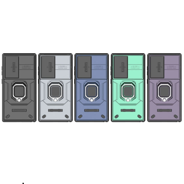 Skanto | For Samsung Galaxy S24 Ultra 5G Sliding Camshield TPU + PC Støtsikker Telefonveske med Stativ (Lilla)