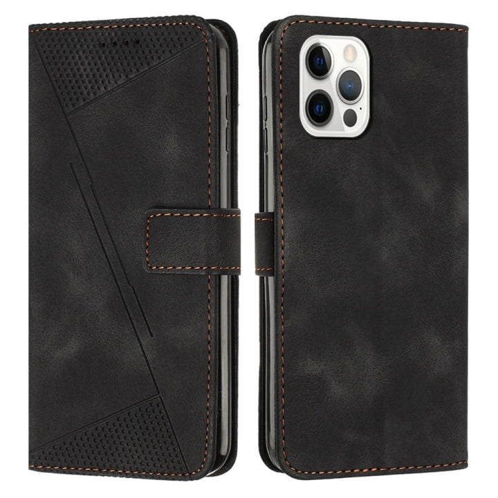 Skanto | For iPhone 13 Pro Max Dream Triangle Lær Telefonveske med Skulderreim (Svart)