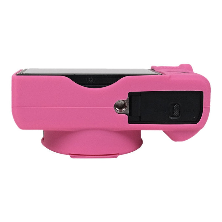 Skanto | For Canon PowerShot G7 X Mark III / G7X3 Myk silikonbeskyttelsessak med linsehette (Rosa rød)