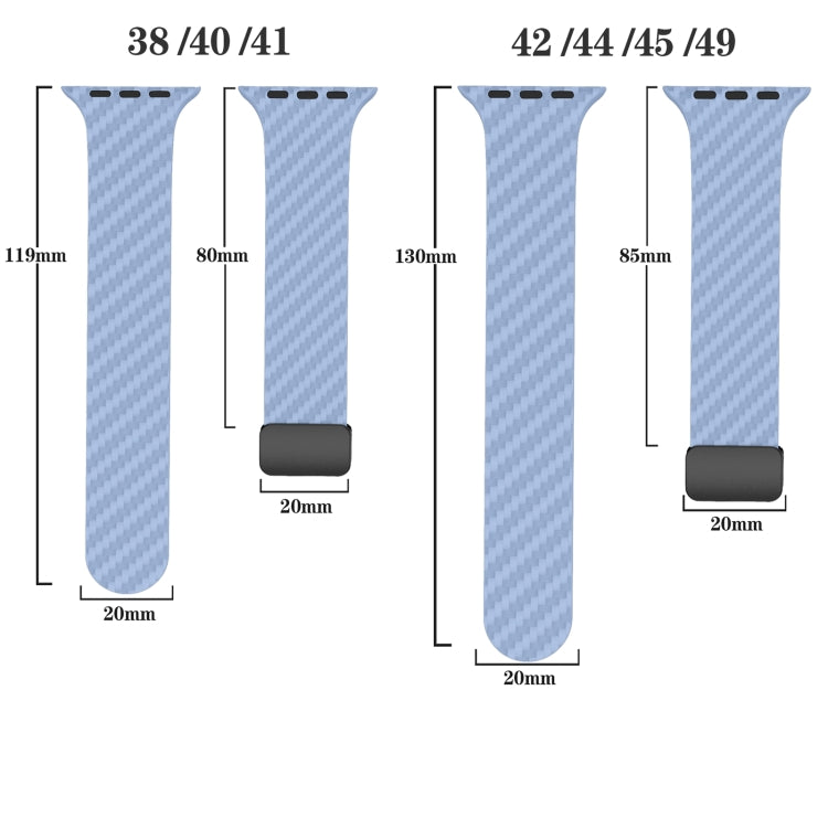Norvo | For Apple Watch Ultra 2 49mm Karbonfiber Magnetisk Svart Spenne Armbånd (Lys Blå Svart)
