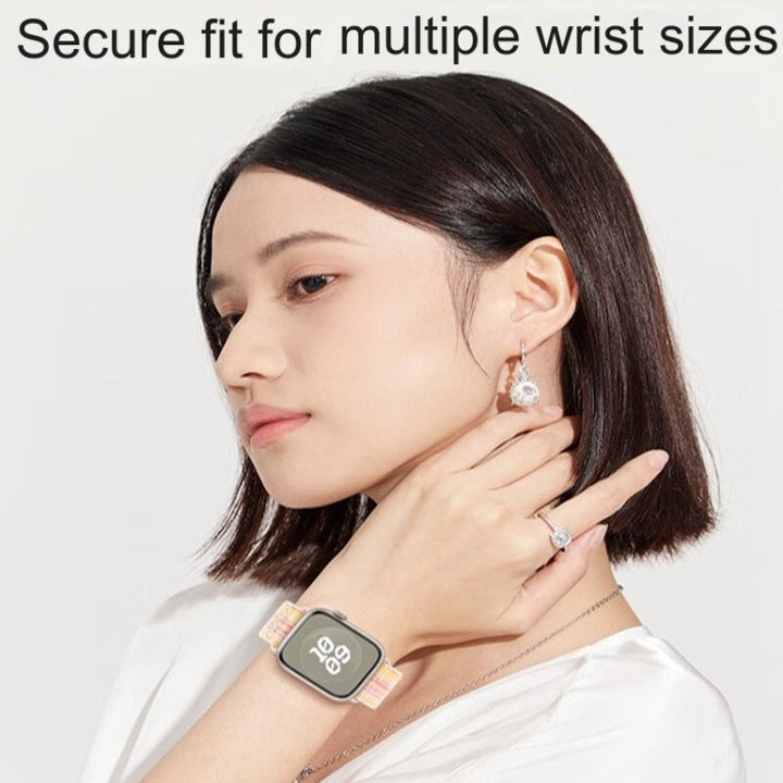 Skanto | For Apple Watch Series 5 40mm Loop Nylon Klokkerem (Starlight Gul Rosa)