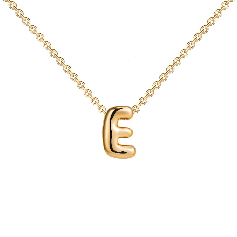 Skanto | Dainty Bubble Letter Initial Necklace