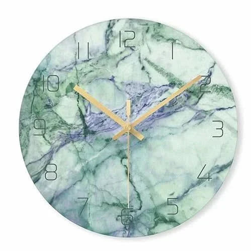 Oliven – Elegante Wanduhr mit Marmor-Inspiration