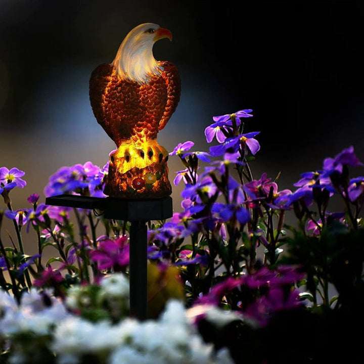 Utendørs Ørnugle Statue LED Solhage Lys Vanntett Plenlampe | Skanto