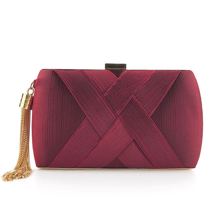Bellavine Satin-Abendclutch | Luxuriöse Quastenhandtasche für Hochzeiten, Galas og elegante Abende