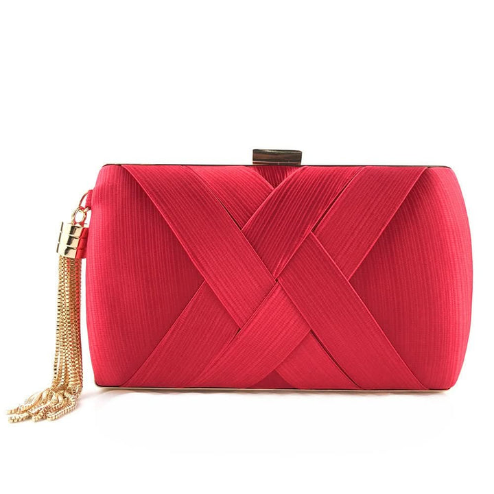 Bellavine Satin-Abendclutch | Luxuriöse Quastenhandtasche für Hochzeiten, Galas og elegante Abende