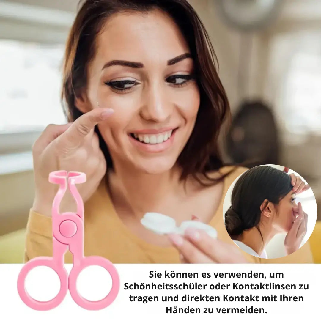 Hjelpemiddel for innsetting av kontaktlinser – Inkl. lokkåpner for myke og harde linser