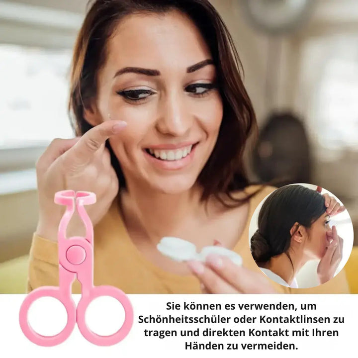 Hjelpemiddel for innsetting av kontaktlinser – Inkl. lokkåpner for myke og harde linser