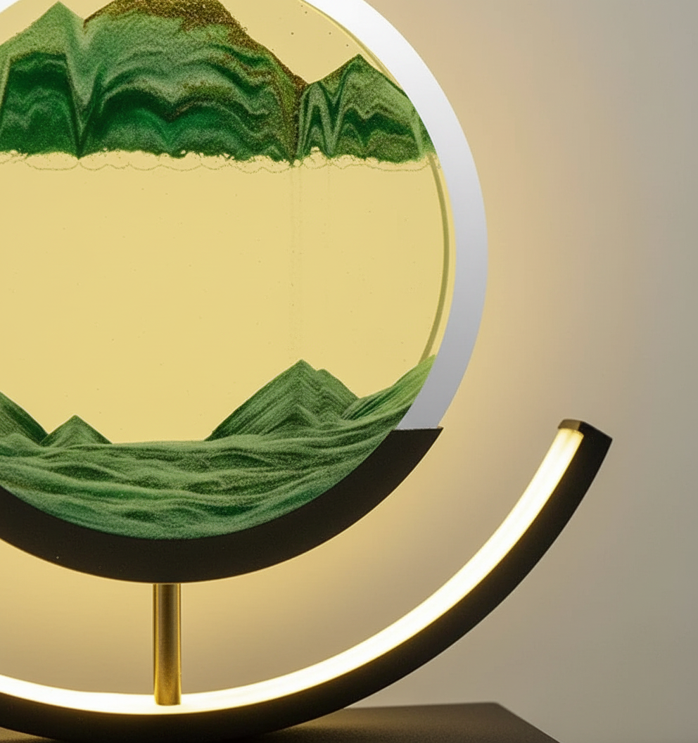 DuneGlow Bordlampe – Håndlaget Ambient Lampe med Beroligende Lys og Moderne Design | Skanto