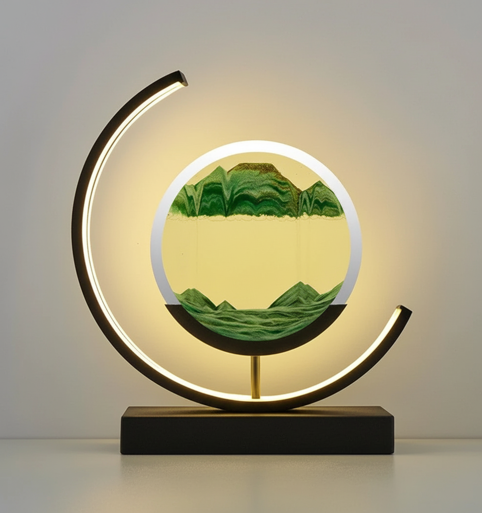 DuneGlow Bordlampe – Håndlaget Ambient Lampe med Beroligende Lys og Moderne Design | Skanto