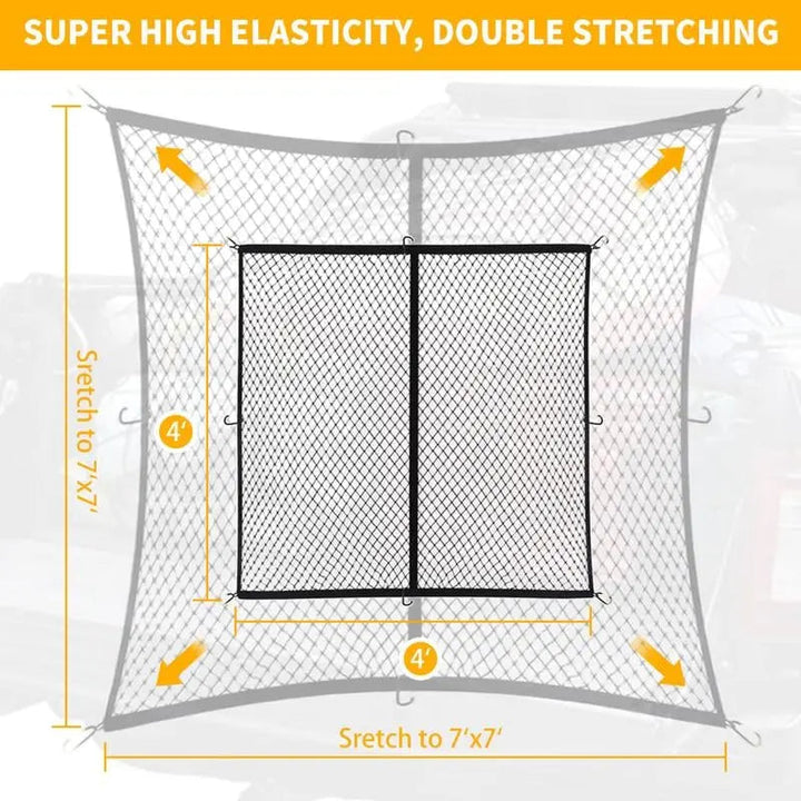 Elastisk bagasjenett med solide karabinere