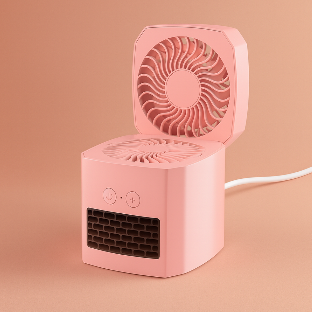 Skanto | Elektrisk romvarmer bærbar mini skrivebordsvifte kjøler ABS firkantet 400W