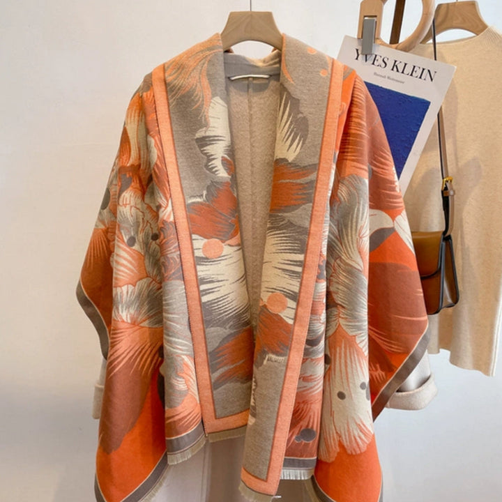 Skanto | Elegant Floral Jacquard Vevd Skjerf