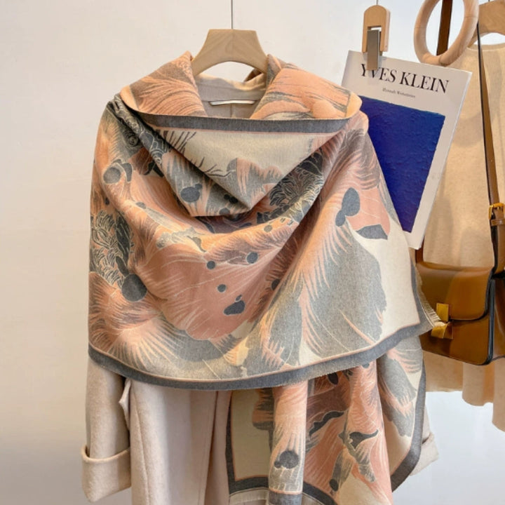 Skanto | Elegant Floral Jacquard Vevd Skjerf