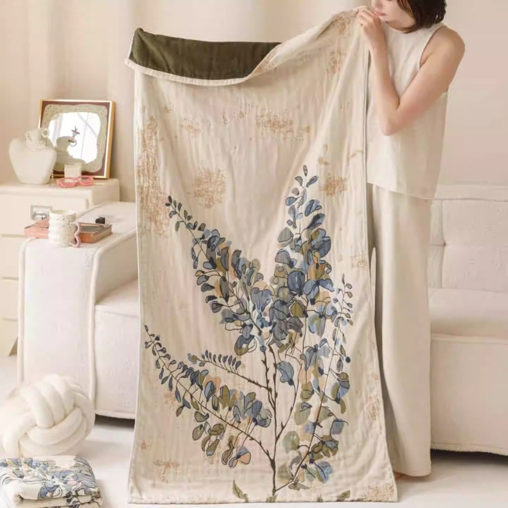 Skanto | Elegant Floral Print Badetøfler Blanket