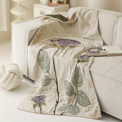 Skanto | Elegant Floral Print Badetøfler Blanket