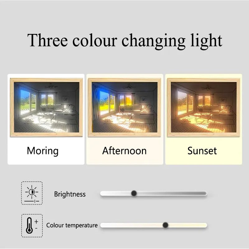 Elegant Innendørs LED Lysmaleri