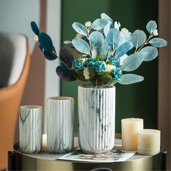 Skanto | Elegant Vertikal Marmor Keramikk Vase