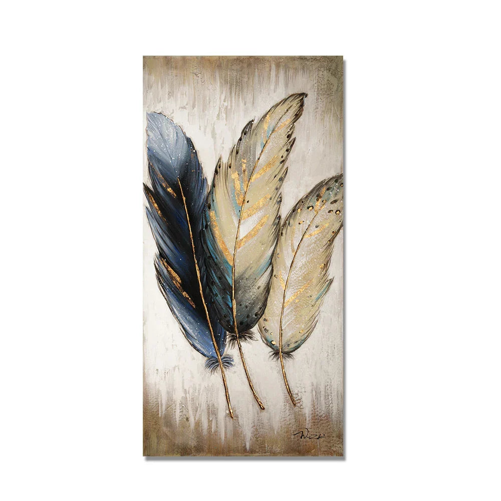 Elegant Fjær Store Størrelser Veggkunst Fine Art Lerretstrykk Stilig Bilde For Foyer Stue Kjøkken Kunst For Moderne Interiør | Skanto