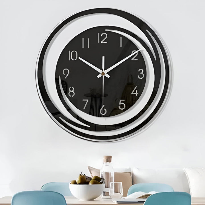Skanto | Moderne svart akrylveggklokke i skandinavisk design 30 cm