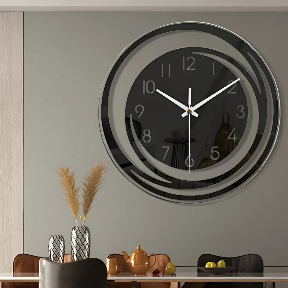 Skanto | Moderne svart akryllveggklokke i skandinavisk design 30 cm