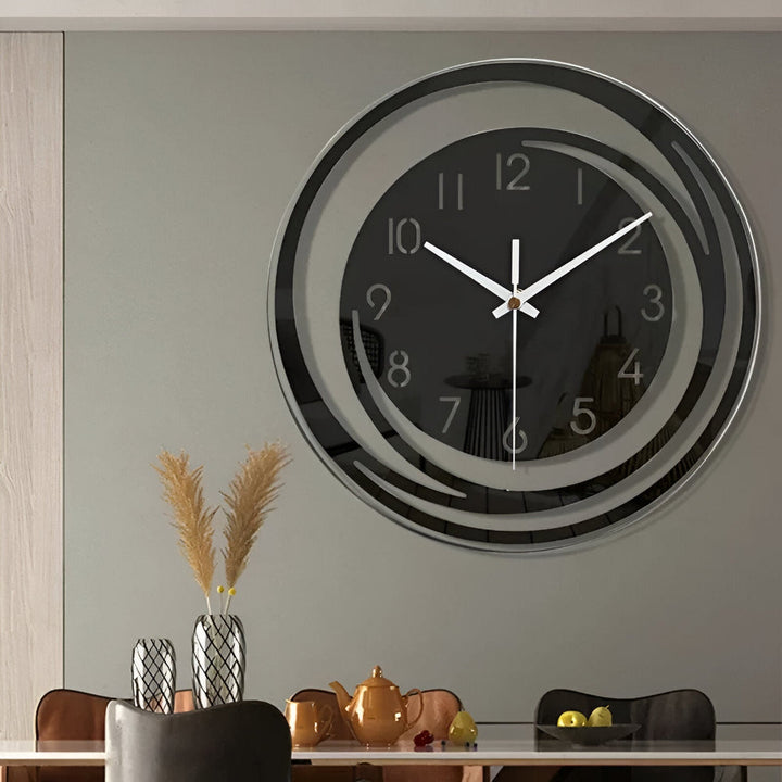 Skanto | Moderne svart akryllveggklokke i skandinavisk design 30 cm