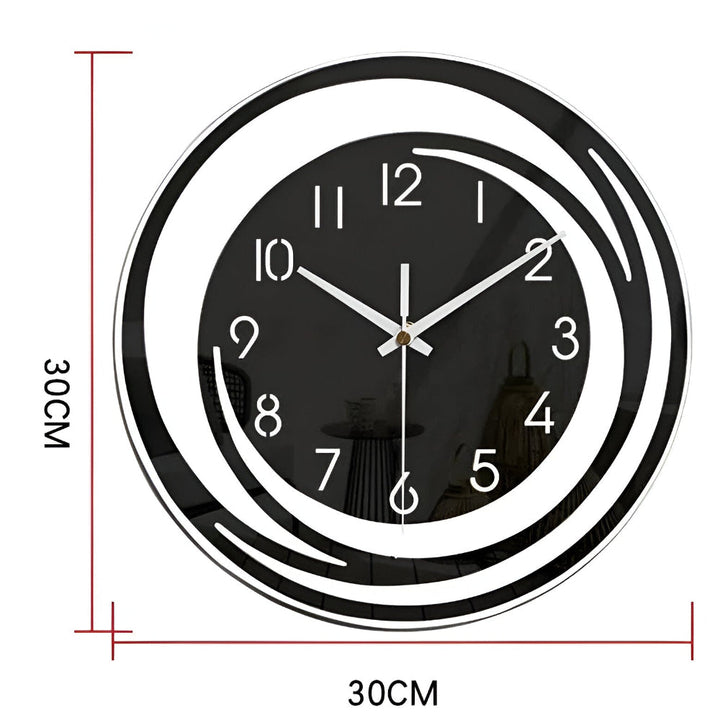 Skanto | Moderne svart akrylveggklokke i skandinavisk design 30 cm