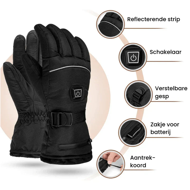 Skanto | ThermoGrip Varmehansker – Vanntette Unisex Hansker med 3 Varmeinnstillinger og Berøringsskjermfunksjon