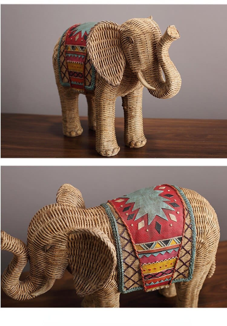 Elefant Rattan Statue | Skanto