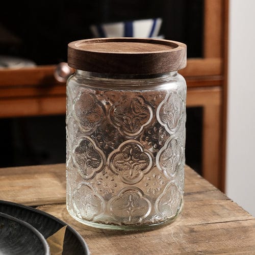 Pr prägemønster blomst glassbeholder Skanto